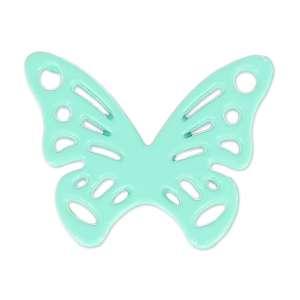 Separatore farfalla tinto 2 trous 20x15 mm Green Turchese x1