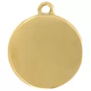 Ciondolo stella marina rotondo 14 mm in resina epossidica - Acciaio inossidabile 304L Dorato - Rosa x1