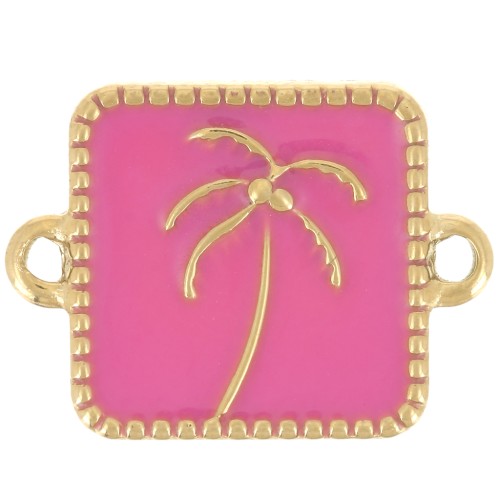 Distanziatore palma 16x12mm resina epossidica Acciaio inox 304L Dorato Rosa