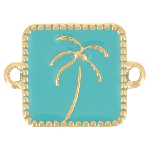 Distanziatore quadrato per palme 16x12 mm in resina epossidica - Acciaio inox 304L Dorato - Turchese