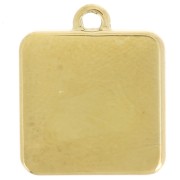 Ciondolo quadrato a forma di palma 14x12 mm in resina epossidica - Acciaio inossidabile 304L Dorato - Lilla