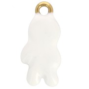 Ciondolo astronauta 25x12 mm Resina epossidica Acciaio inossidabile 304L Dorato bianco x1