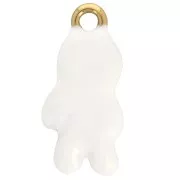 Ciondolo astronauta 25x12 mm Resina epossidica Acciaio inossidabile 304L Dorato bianco x1