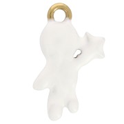 Ciondolo astronauta 25x16 mm Resina epossidica Acciaio inossidabile 304L Dorato bianco x1