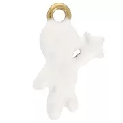 Ciondolo astronauta 25x16 mm Resina epossidica Acciaio inossidabile 304L Dorato bianco x1