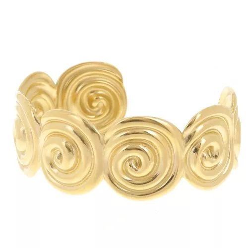 Bracciale a conchiglia regolabile 24x160 mm - Acciaio inossidabile Dorato 304L x1
