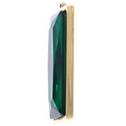 Pendenti rettangolari 35x13 mm con cabochon in vetro - Acciaio inossidabile Dorato 304L - Verde x2