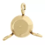 Distanziatore a 3 anelli 6 mm ossido di zirconio 304L acciaio inossidabile Dorato Crystal x1