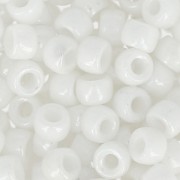 Perla Matubo 7/0 - 3,5 mm, bianco gesso, effetto ceramico, 10 g