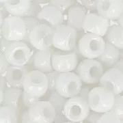 Perla Matubo 7/0 - 3,5 mm, bianco gesso, effetto ceramico, 10 g