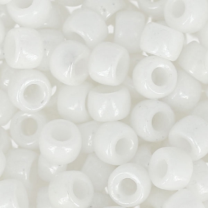 Perla Matubo 7/0 - 3,5 mm, bianco gesso, effetto ceramico, 10 g
