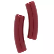 Perline tubolari curve 19x5 mm in acrilico opaco - Lie de vin x10