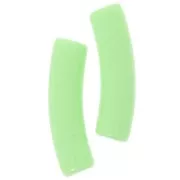 Perle tubolari curve in acrilico opaco 19x5 mm - Verde chiaro x10