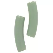 Perline tubolari curve 19x5 mm in acrilico opaco - Khaki x10