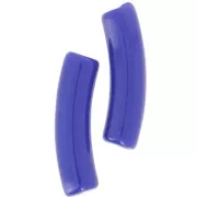 Perline tubolari curve 19x5 mm in acrilico opaco - Royal Blue x10