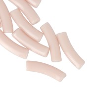 Perline tubolari curve 19x5 mm in acrilico opaco - Nude x10