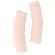 Perline tubolari curve 19x5 mm in acrilico opaco - Nude x10