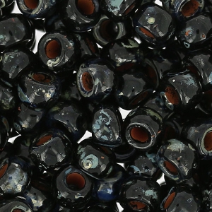 Perla Matubo 7/0 - 3,5 mm Jet Picasso x 10 g