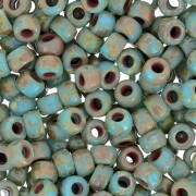 Rocailles Matubo 7/0 - 3.5 mm Blue Turquoise Picasso x10g|raw }}