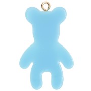 Pendente a forma di orso 38x23 mm in resina opaca - Azzurro x1