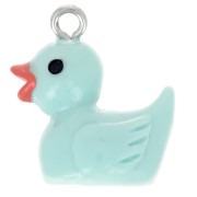 Ciondolo in resina a forma di anatra 19x16 mm Verde acqua x1|raw }}