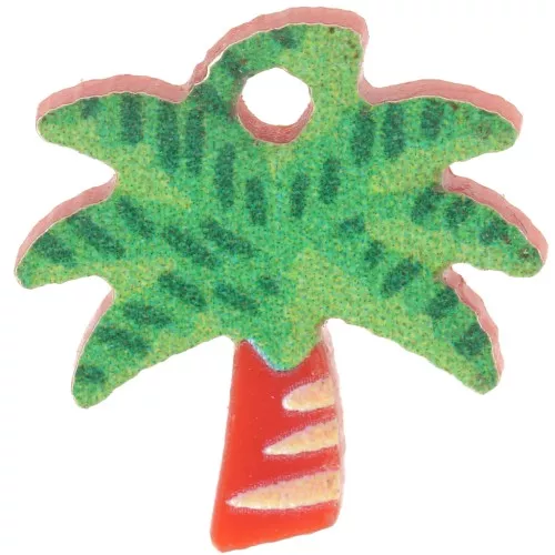 Ciondolo a forma di palma in plexiglas da 13 mm - Verde - Marrone x1
