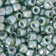 Rocailles Matubo 7/0 - 3.5 mm Vert/Bleu Marbré x10g|raw }}