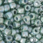 Perla Matubo 7/0 - 3,5 mm Verde/Blu marmorizzato x 10 g