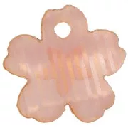 Ciondolo fiore stella in plexiglas 12 mm - Salmone - Marrone x1