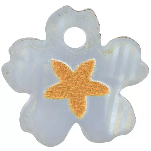 Ciondolo fiore stella in plexiglas 12 mm - Blu - Senape x1