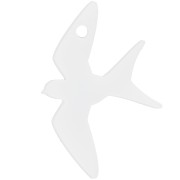 Pendente a forma di rondine in plexiglas 30x19 mm - Bianco x1