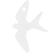 Pendente a forma di rondine in plexiglas 30x19 mm - Bianco x1