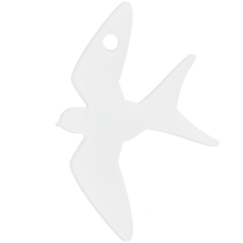 Pendente a forma di rondine in plexiglas 30x19 mm - Bianco x1