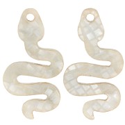 Pendente a serpente in plexiglas 29,5x16 mm - Effetto mosaico - Brillantini grigi x1