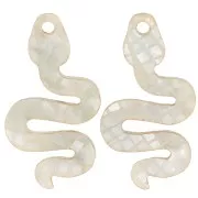 Pendente a serpente in plexiglas 29,5x16 mm - Effetto mosaico - Brillantini grigi x1