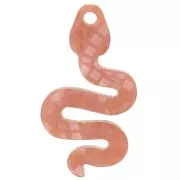 Marrone - Pendente a forma di serpente in plexiglas 29,5x16 mm - Effetto mosaico - Brillantini marroni x1 Pendente a forma di serpente in plexiglas 29,5x16 mm - Effetto mosaico - Brillantini marroni x1