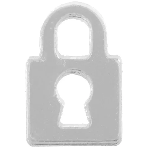 Ciondolo a lucchetto in plexiglas 15x10 mm - Argento x1