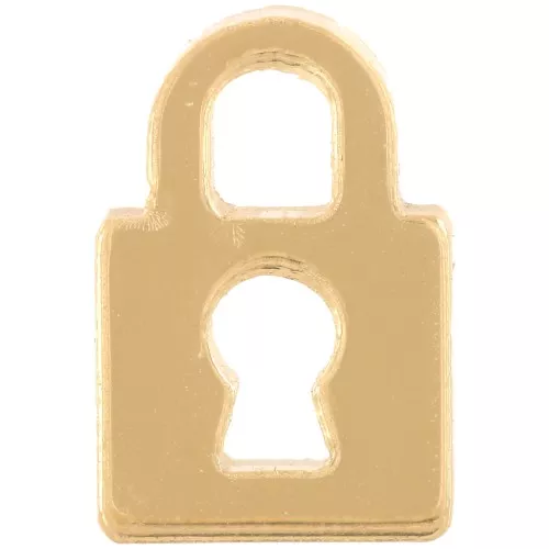 Ciondolo a lucchetto in plexiglas 15x10 mm - Dorato x1