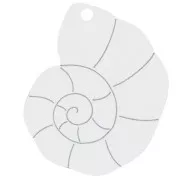 Pendente a conchiglia in plexiglas 38x30mm - effetto specchio - Blu x1