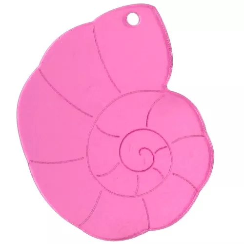 Pendente a conchiglia in plexiglas 38x30 mm - effetto specchio - Rosa x1