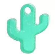 Ciondolo cactus in plexiglas 15x12 mm - Verde x1