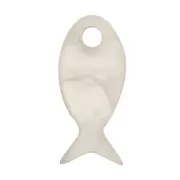 Ciondolo a forma di pesce in plexiglas 14x6 mm - Imitazione madreperla x1