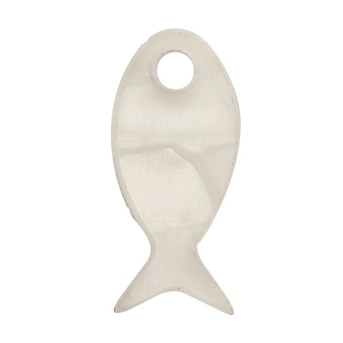 Ciondolo a forma di pesce in plexiglas 14x6 mm - Imitazione madreperla x1