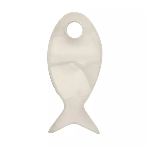 Ciondolo a forma di pesce in plexiglas 14x6 mm - Imitazione madreperla x1