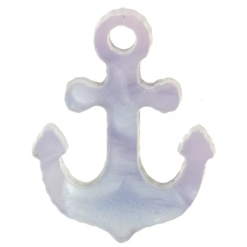 Ciondolo ad ancora in plexiglas 15,5x12 mm - Viola marmorizzato x1