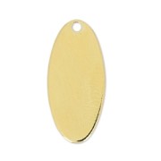 Sequin ovale liscio 18 mm Dorato oro fino x1|raw }}
