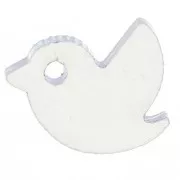 Ciondolo per uccelli in plexiglas 10x12 mm - Effetto specchio - Blu cielo x1