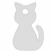 Ciondolo a forma di gatto in plexiglas 15x9 mm - effetto specchio - Argento x1