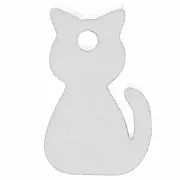 Ciondolo a forma di gatto in plexiglas 15x9 mm - effetto specchio - Argento x1