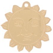 Pendente a forma di sole con motivo a faccia 30 mm - Plexiglas - Effetto specchio - Dorato x1|raw }}